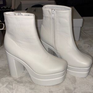 White Platform Ankle Boots